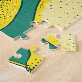 レモンフルーツヴィンテージシームレスイラストレーション ジグソーパズル (側面)