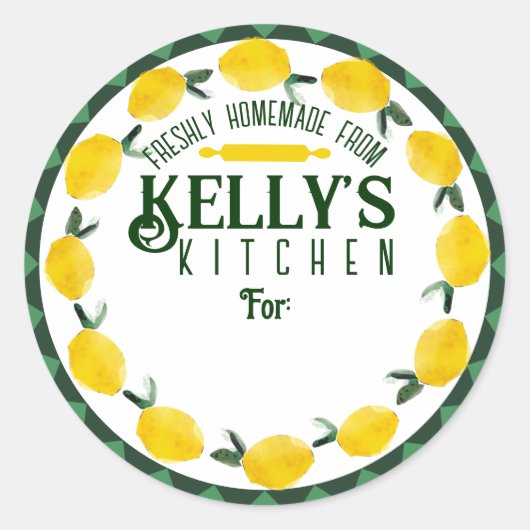 レモンフルーツ料理ベーキングギフトラベル ラウンドシール (正面)