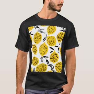 レモンフルーツ:ヴィンテージシームレスデザイン。 Tシャツ
