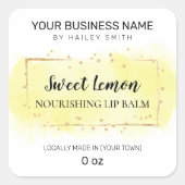 レモンフレーバーイエローリップバーム スクエアシール (正面)
