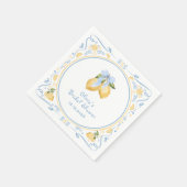 レモンフローライタリアンボウブライダルシャワー スタンダードカクテルナプキン (角)