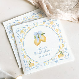 レモンフローライタリアンボウブライダルシャワー スタンダードカクテルナプキン