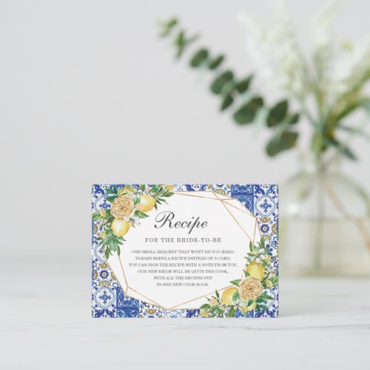 レモンフローラグリーンブライダルシャワー持参レシピ エンクロージャーカード (スタンド正面)