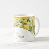 レモンフローラシトラスモダンパーソナルビジネス コーヒーマグカップ (正面右)