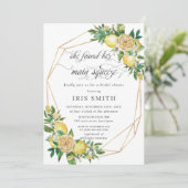 レモンフローラジオメトリックメインスクイーズブライダルシャワー 招待状 (スタンド正面)