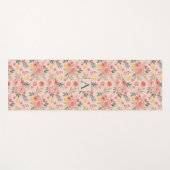 レモンフローラピンク牡丹ラスティックパターンモノグラム ヨガマット (正面(横))