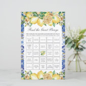 レモンフローラブライダルシャワーを見つけるゲストビンゴ (スタンド正面)