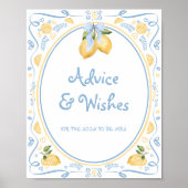レモンフローラブライダルシャワーアドバイスとウィッシュ ポスター (正面)