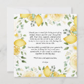 レモンフローラブライダルシャワーサンキューカード (裏面)