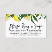 レモンフローラブライダルシャワーレシピカードリクエスト 名刺 (正面)