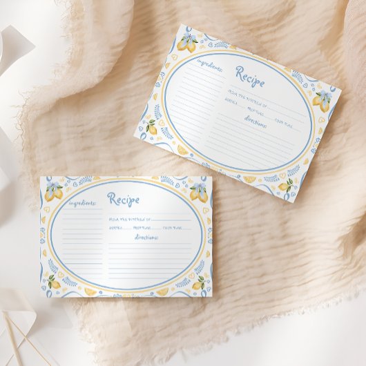 レモンフローラブライダルシャワーレシピカード