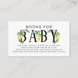 レモンフローラブルーホワイトシトラスブックベビー エンクロージャーカード