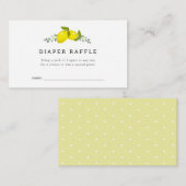 レモンフローラベビーシャワーおむつラッフルチケット エンクロージャーカード (正面/裏面)