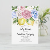 レモンフローラベビーシャワーの男女兼用招待 招待状 (スタンド正面)