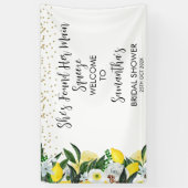 レモンフローラメイン絞りブライダルシャワーバナー 横断幕 (縦)