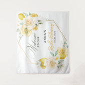 レモンフローラユーカリブライダルシャワー背景 タペストリー (正面)