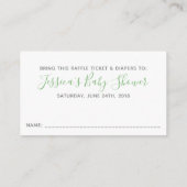 レモンフローラリースシトラス、おむつラッフルチケット エンクロージャーカード (裏面)