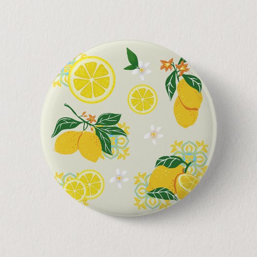レモンフローラル 缶バッジ (正面)