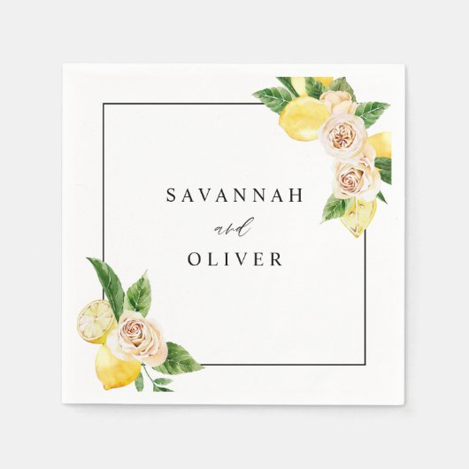 レモンフローラ名 スタンダードカクテルナプキン (正面)