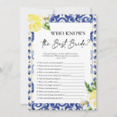 レモンフローラ地中海のブライダルシャワーゲーム 招待状 (正面)