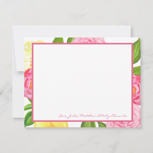 レモンフローラ柑橘系ベビーシャワーありがとうご注意 サンキューカード (裏面)