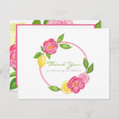 レモンフローラ柑橘系ベビーシャワーありがとうご注意 サンキューカード (正面/裏面)