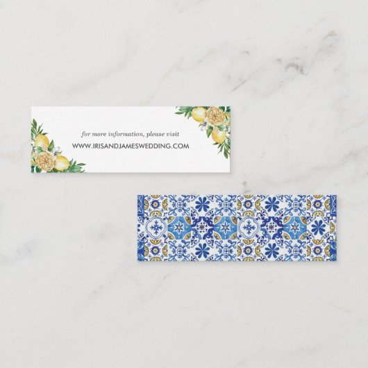 レモンフローラ結婚グリーンリーのWebサイトカードミニ スキニー名刺 (正面/裏面)