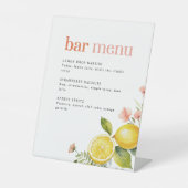 レモンフローラ | レトロピンクカクテルバーメニュー 台座サイン (正面)