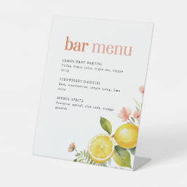 レモンフローラ | レトロピンクカクテルバーメニュー 台座サイン