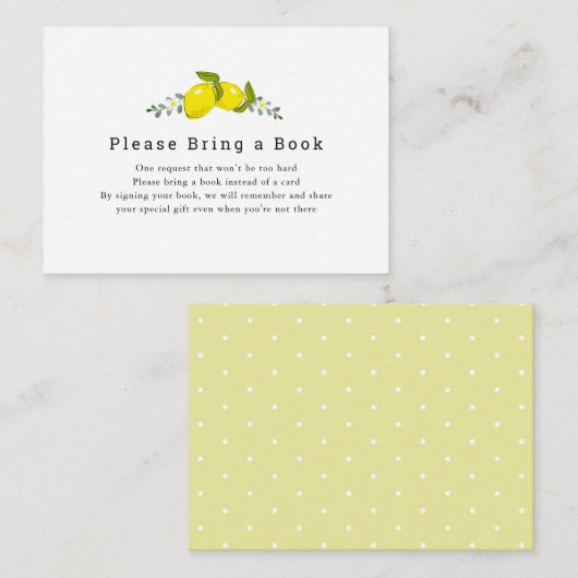 レモンフローラPlease Bring a Book エンクロージャーカード (正面/裏面)