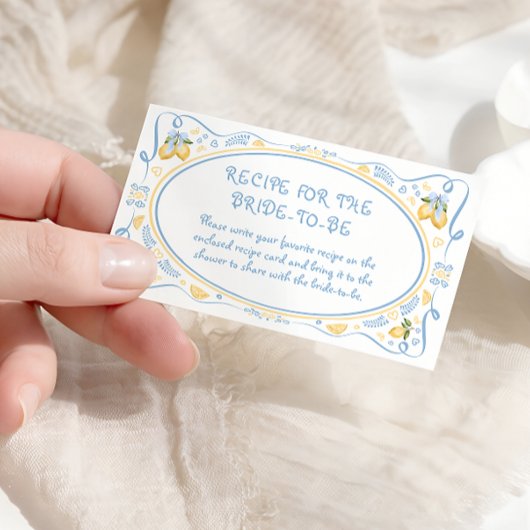 レモンブイタリアンイダルシャワーレシピfor the Bride En エンクロージャーカード