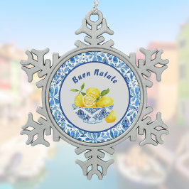 レモンブオ地中海のンナターレアズレジョブルートワール スノーフレークピューターオーナメント