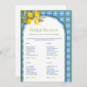 レモンブライダルシャワーあなたの携帯のゲームカードの何 招待状 (正面/裏面)