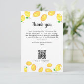 レモンブライダルシャワーありがとうカスタムQRコード サンキューカード (スタンド正面)