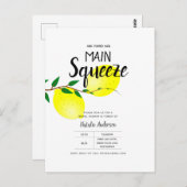 レモンブライダルシャワーが彼女のメイン絞り招待状を見つけた ポストカード (正面/裏面)
