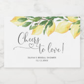 レモンブライダルシャワーきらめくワインラベル スパークリングワインラベル (シングルラベル)