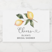 レモンブライダルシャワーきらめくワインラベル スパークリングワインラベル (シングルラベル)