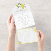 レモンブライダルシャワーとレシピカード オールインワン招待状 (貼ってはがせる)