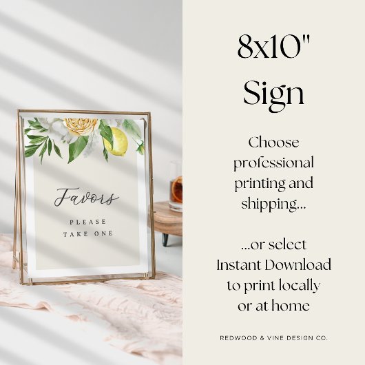 レモンブライダルシャワーの好意の表の記号 ポスター