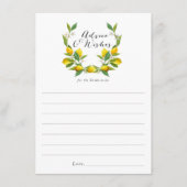 レモンブライダルシャワーアドバイスとウィッシュカード アドバイスカード (正面)