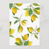 レモンブライダルシャワーアドバイスとウィッシュカード アドバイスカード (裏面)