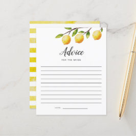 レモンブライダルシャワーアドバイスザブライドカード