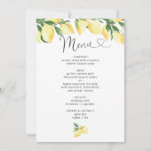 レモンブライダルシャワーエレガントメニュー招待状 (正面)