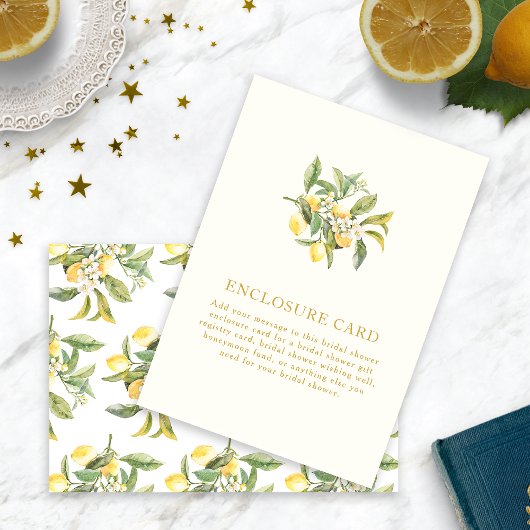 レモンブライダルシャワーエンクロージャカード エンクロージャーカード