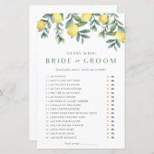 レモンブライダルシャワーゲーム彼は彼女が言った (正面/裏面)