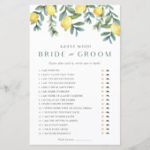 レモンブライダルシャワーゲーム彼は彼女が言った (正面)