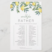 レモンブライダルシャワーゲーム彼女はむしろ (正面)