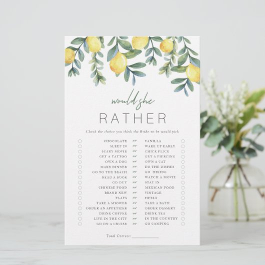 レモンブライダルシャワーゲーム彼女はむしろ (スタンド正面)