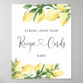 レモンブライダルシャワーサインレシピカードはこちらポスター ポスター (正面)