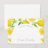 レモンブライダルシャワーサンキューカード サンキューカード (正面/裏面)